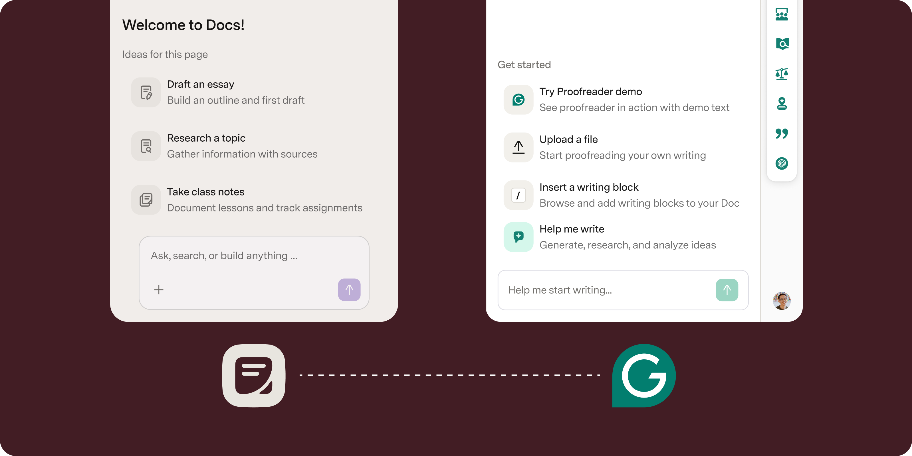 Shared blank-state design patterns across Grammarly and Superhuman Docs