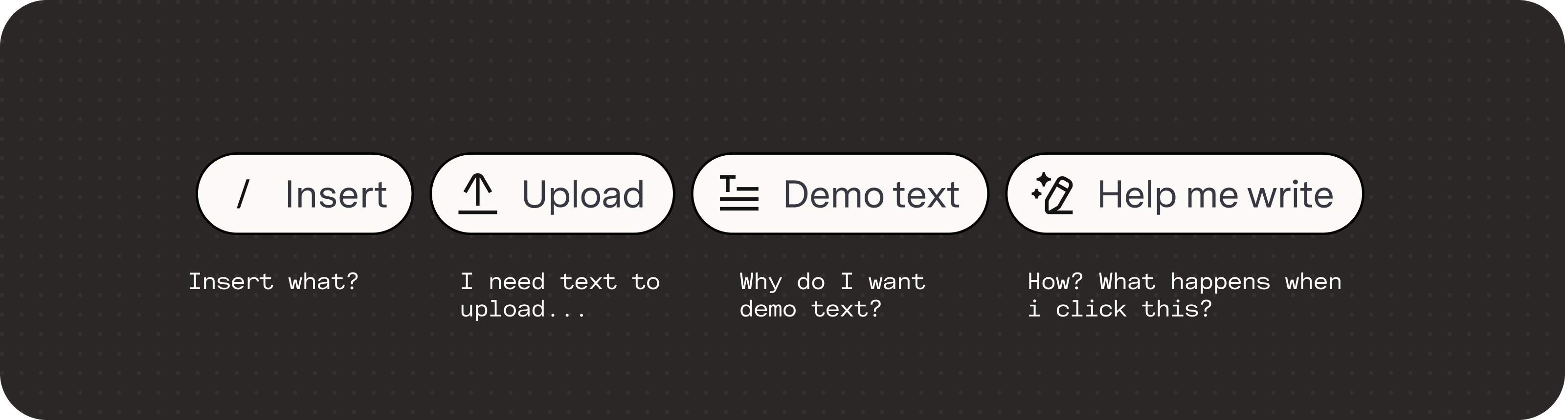 Exploration of Grammarly blank-state quick-start chips