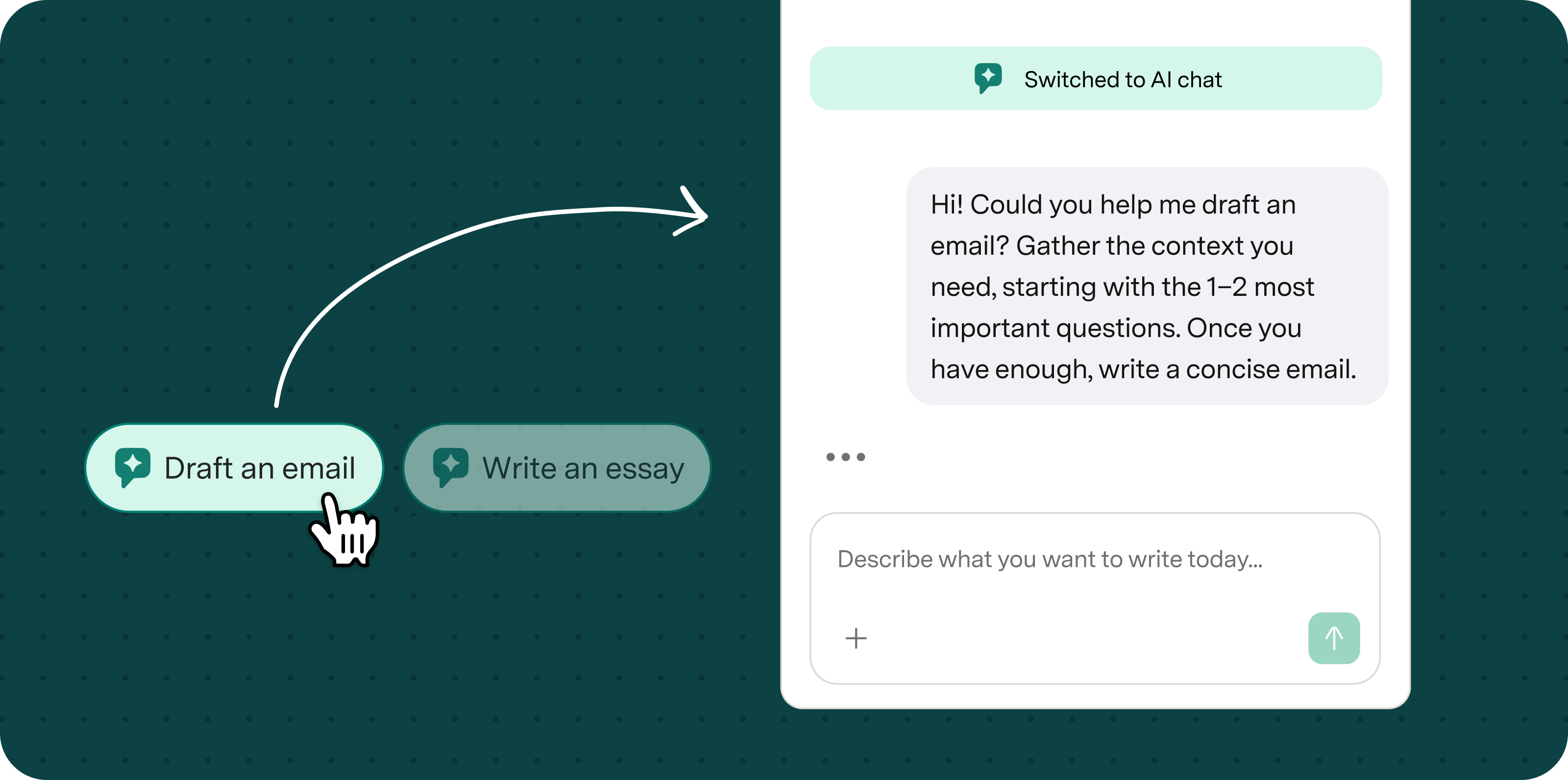 Use-case-led AI entry point in Grammarly Editor